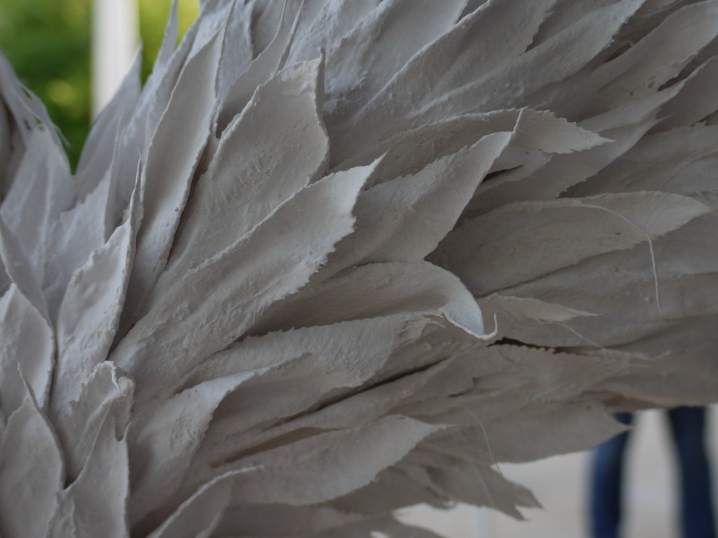 P1070993 The artist uses plaster fabric strips to create her sculpture ‘Ophelia’.