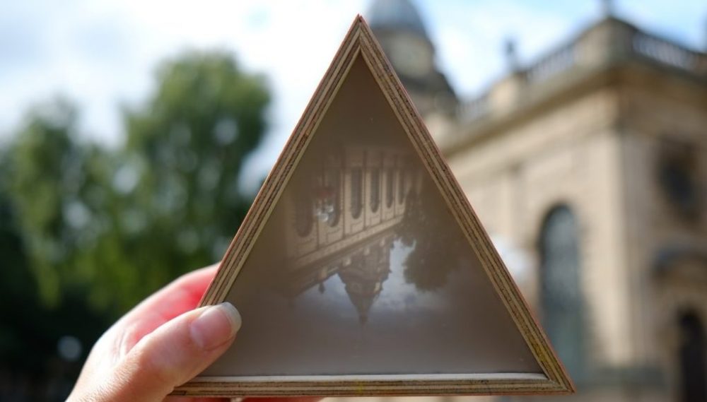 The triangle shows the cathedral upside down.