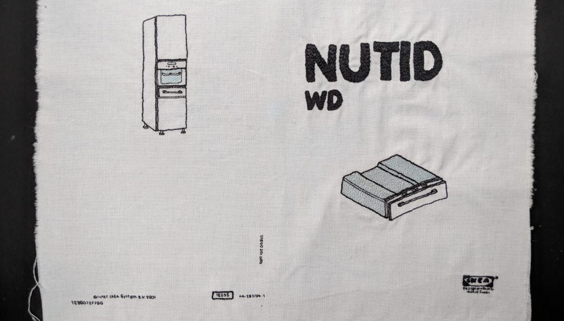 Hand-embroidered operating instructions from IKEA