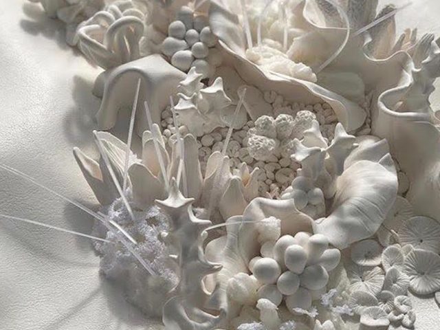 textile artwork corals